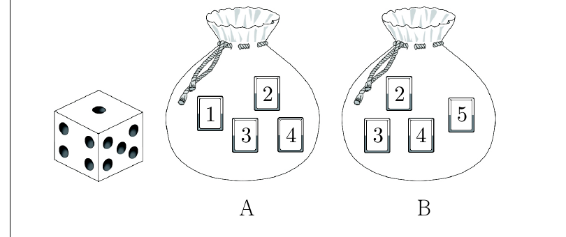 주사위와 카드 주머니 A, B